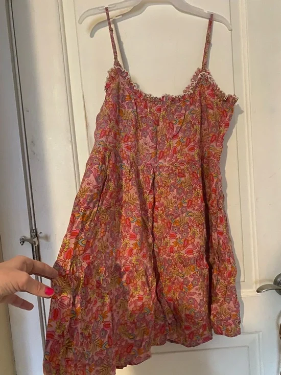 Natural Life Floral Pink Lace-Trim Sun Dress - Picture 3 of 3